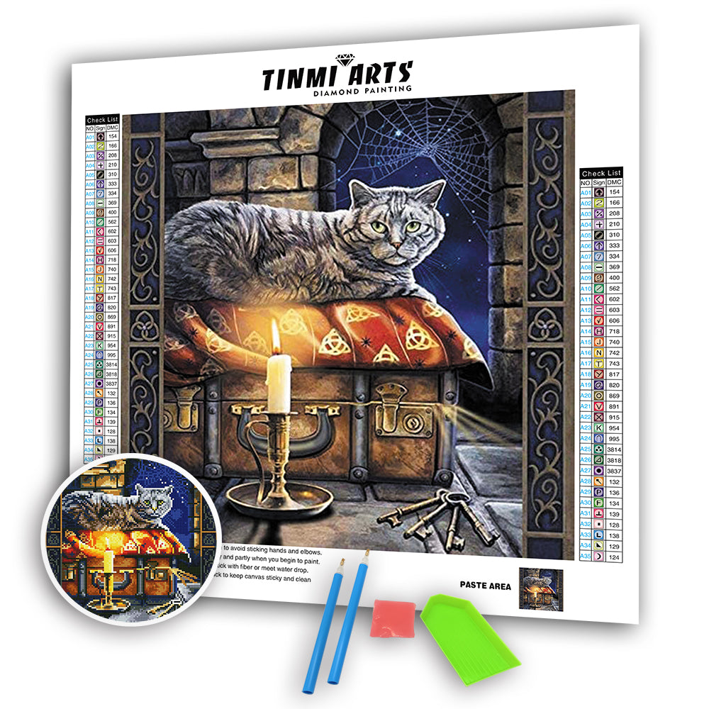 Cat and Candle AB Drill Diamond Painting