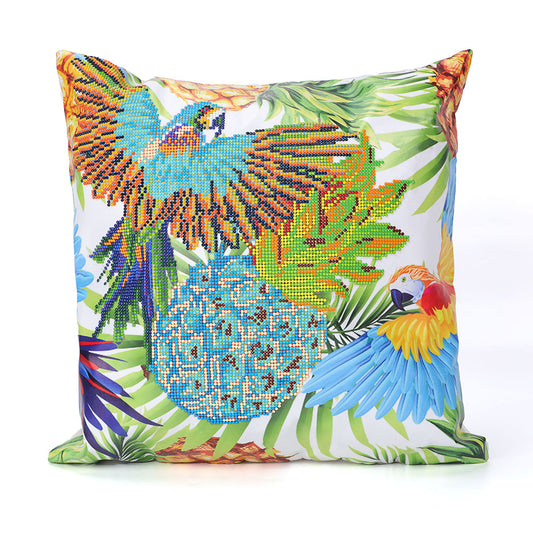 Bird and Pineapple Cushion Cover