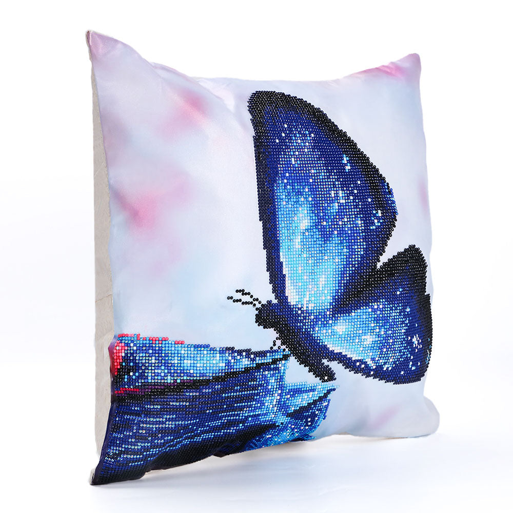 Blue Butterfly Cushion Cover