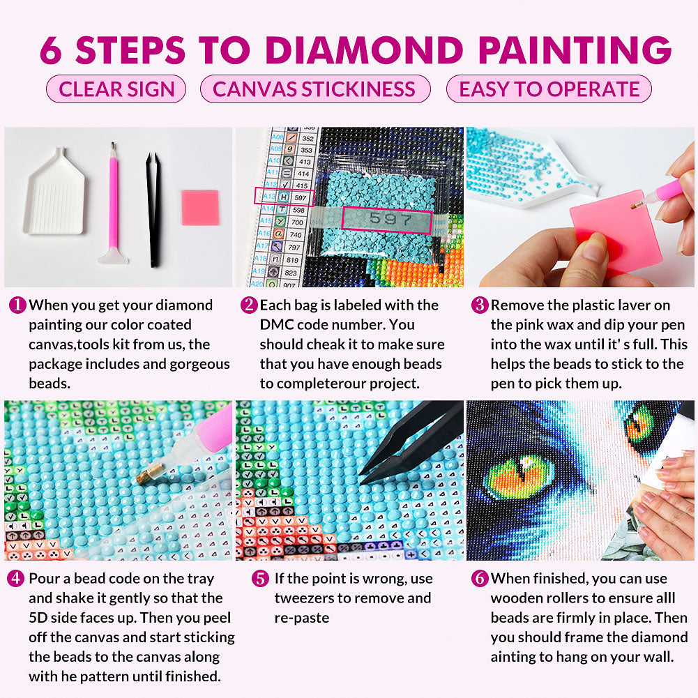 5D Poured Glue Diamond Painting Kits Cartoon Girl Full Round With AB Drill Embroidery Stitch