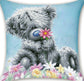 Cartoon Bear Flower Cushion Cover