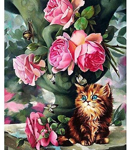 Cat & Flowers AB Drill Diamond Painting