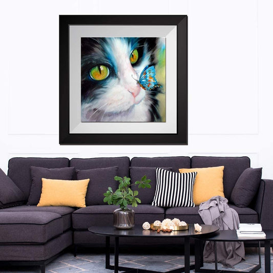 Cat with Butterfly AB Drill Diamond Painting