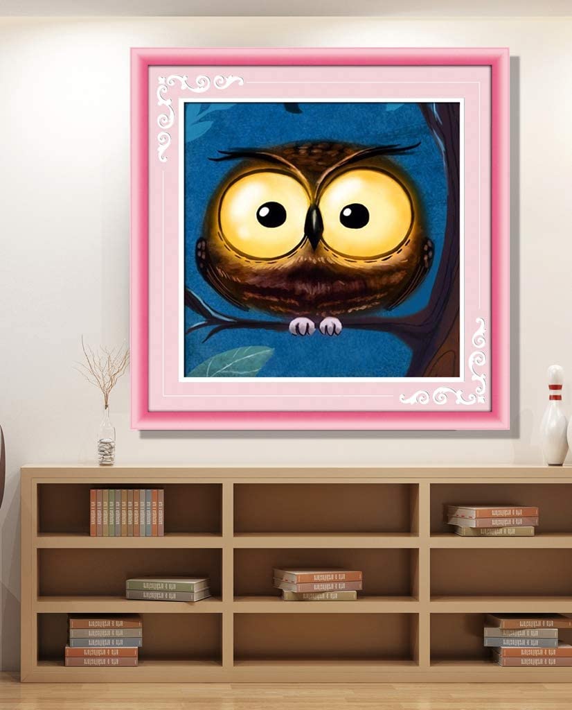 Big Eye Owl with AB Diamond Painting