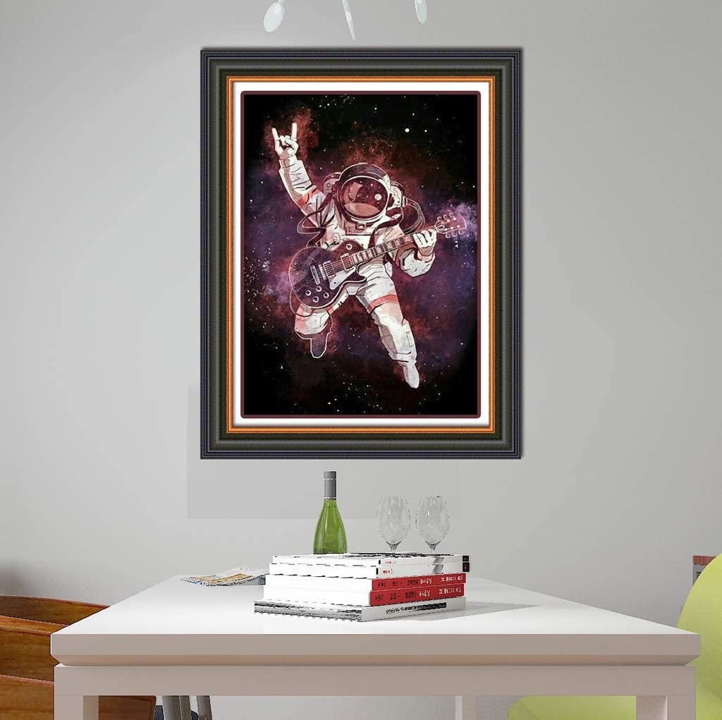 Astronaut with Guitar Diamond Painting with AB