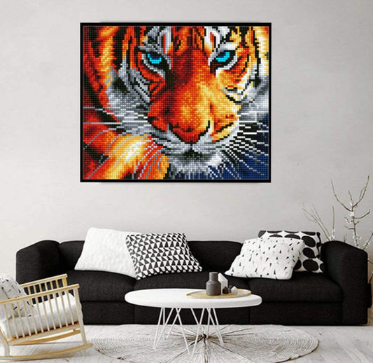 Aggressive Tiger with AB Diamond Painting