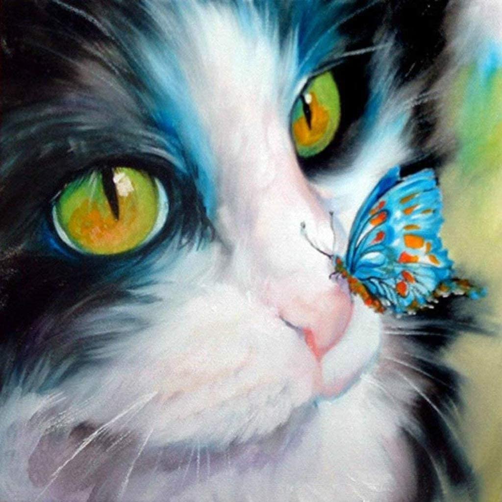 Cat with Butterfly AB Drill Diamond Painting