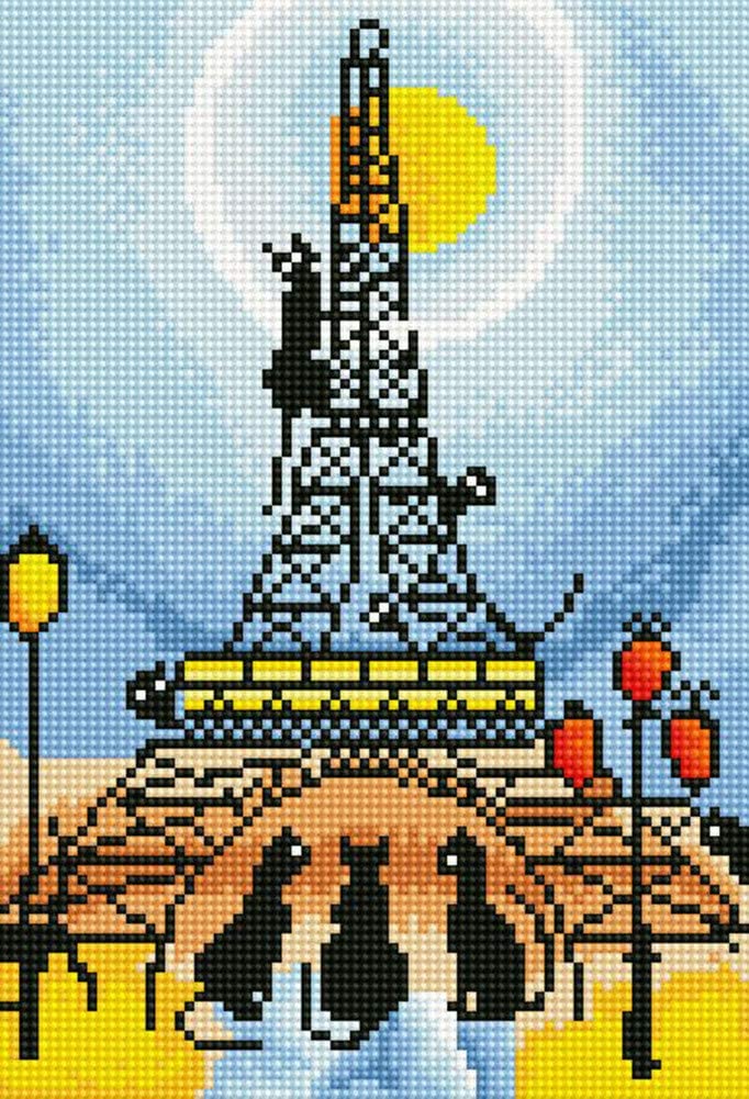 Cat and Eiffel Tower AB Drill Diamond Painting