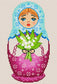 Blue Russian Doll Matryoshka AB Drill Diamond Painting