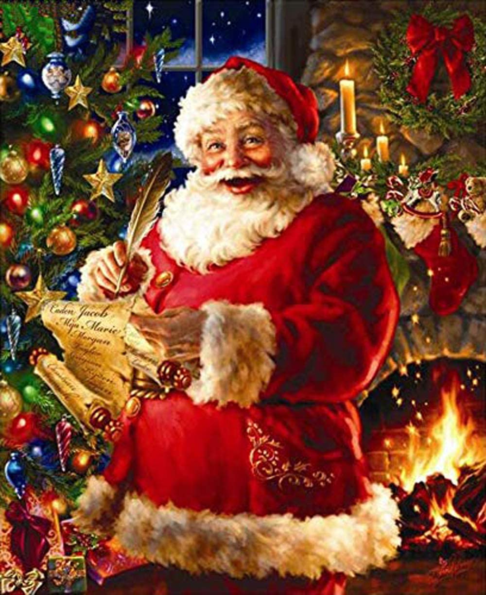 Christmas Smiling Santa Claus Diamond Painting AB Drill