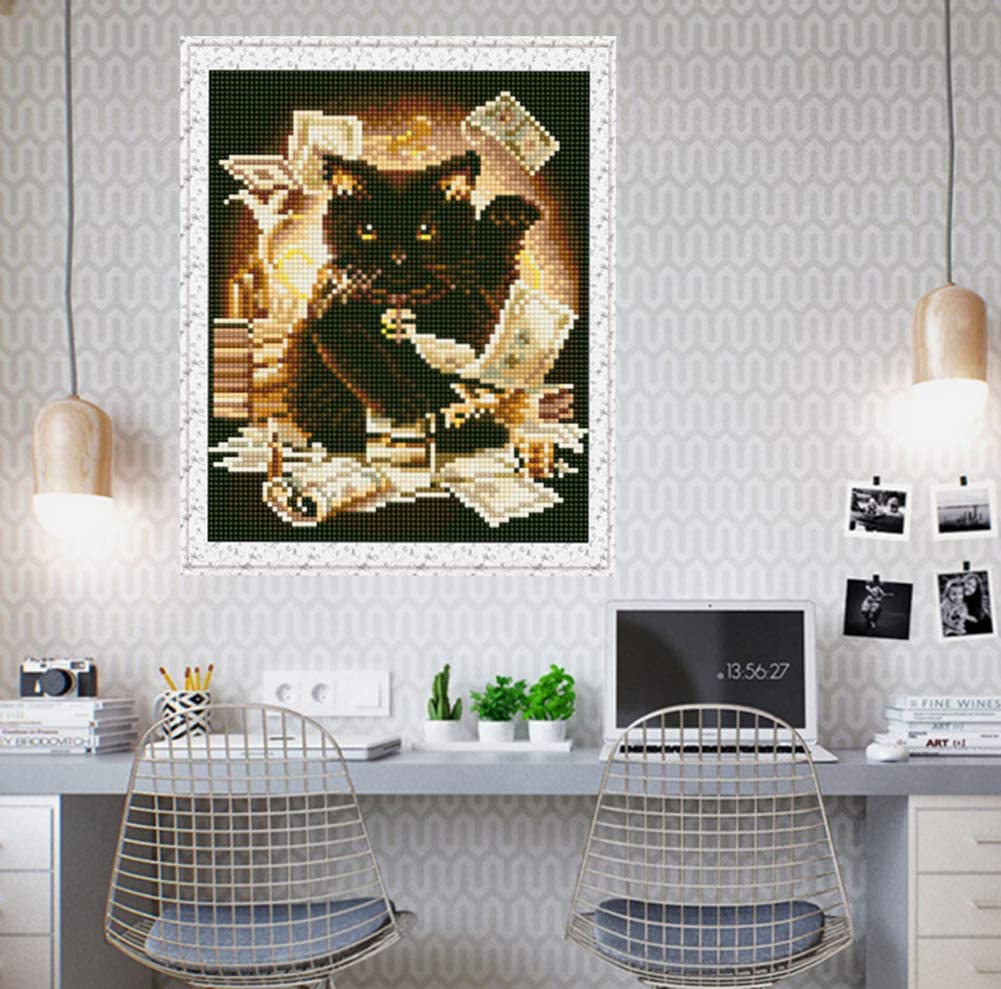 Cat and Dollars AB Drill Diamond Paintings