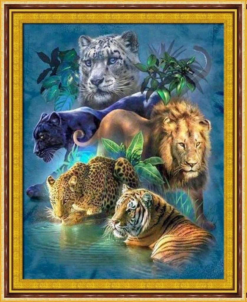 Animal Five Beast Diamond Painting with AB