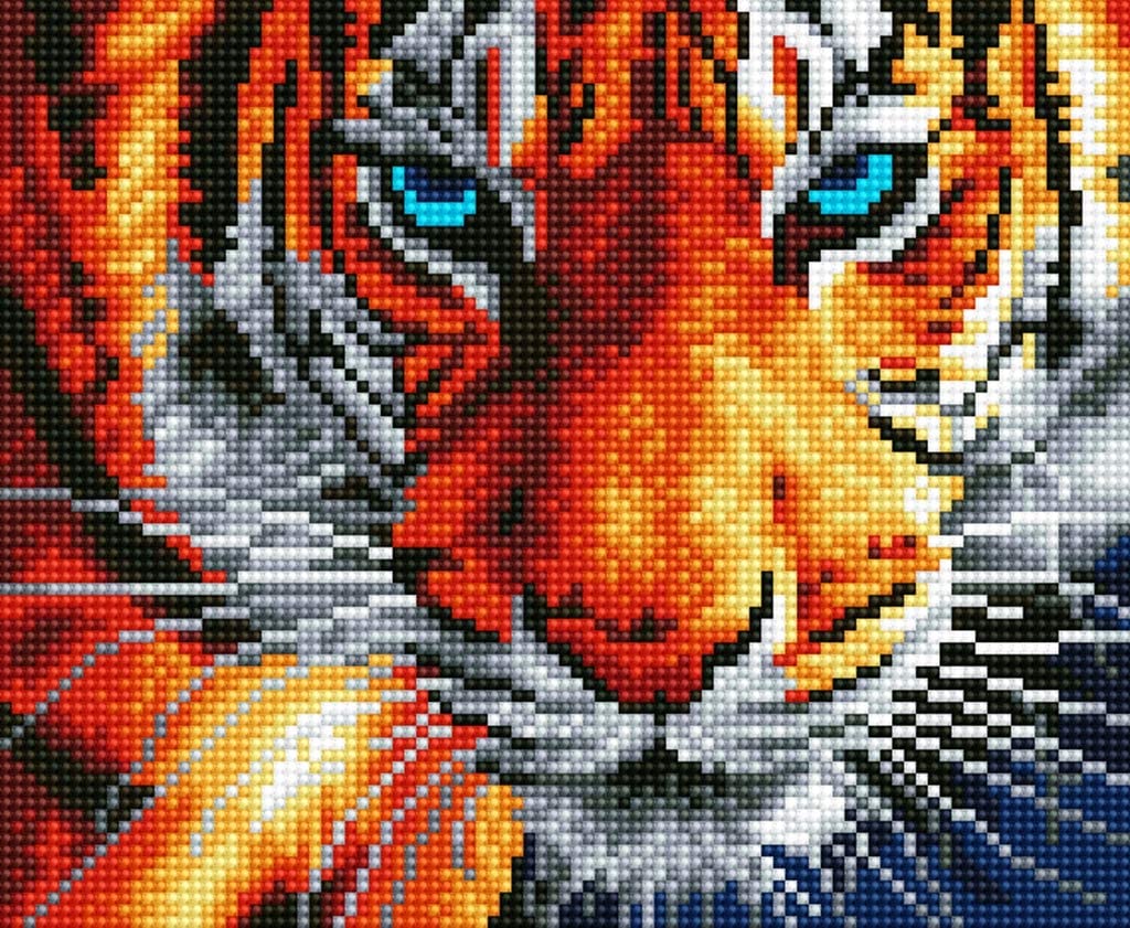 Aggressive Tiger with AB Diamond Painting