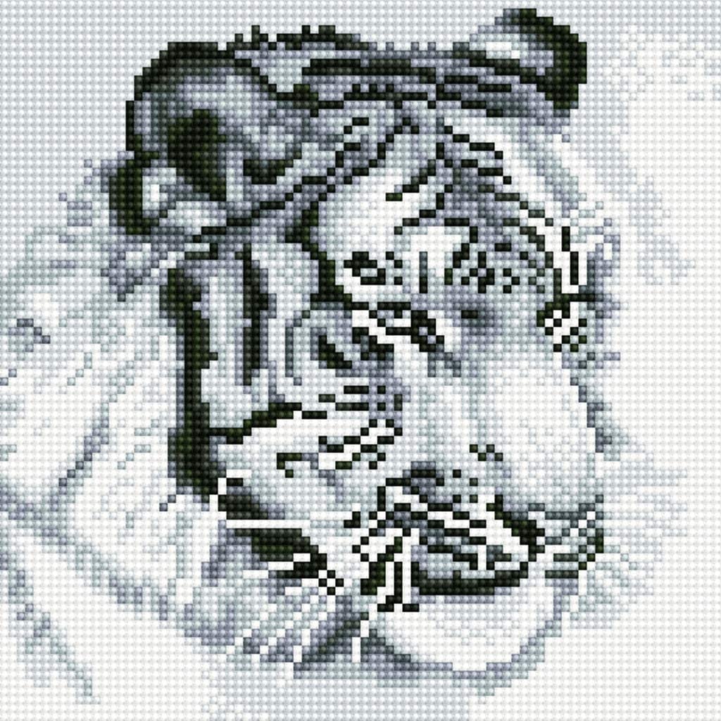 Black and White Tiger AB Drill Diamond Painting