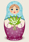 Blue Russian Doll Matryoshka AB Drill Diamond Painting