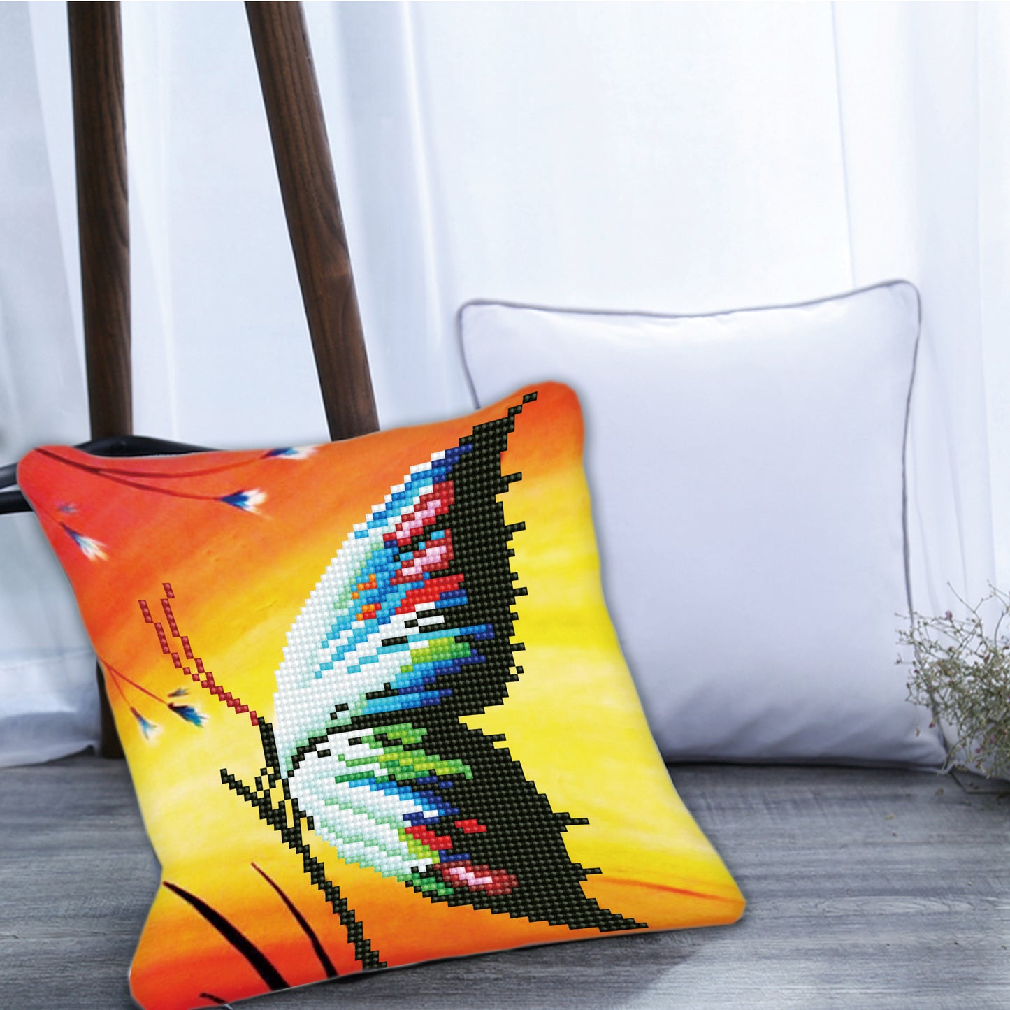 Butterfly In The Sunset Cushion Cover