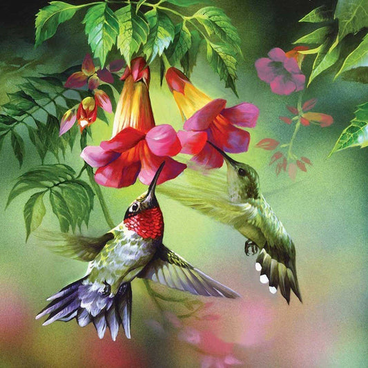 Birds and Flowers with AB Drill Diamond Painting