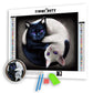 Black White Cat Diamond Painting with AB Drill