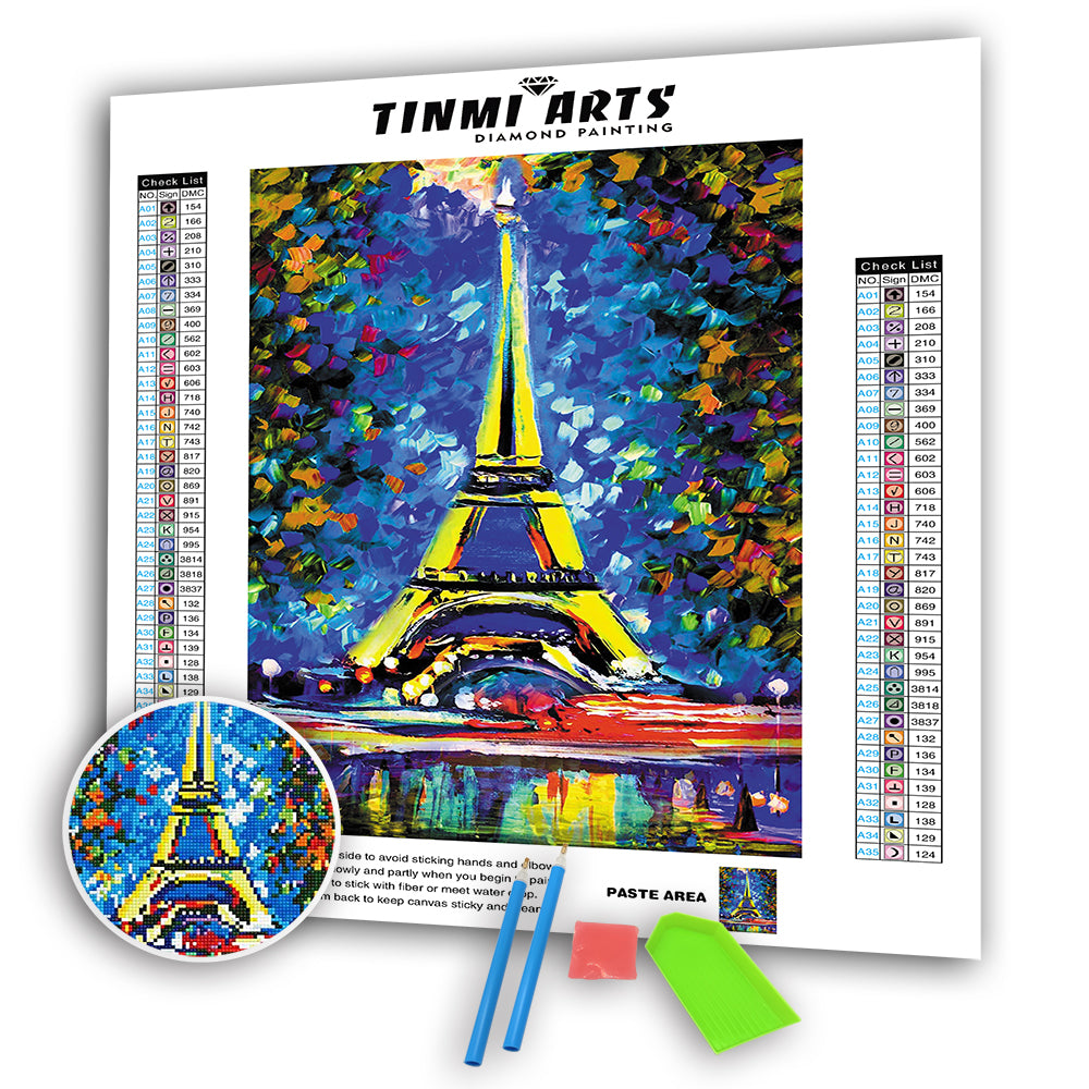 Blue Paris Tower AB Drill Diamond Painting