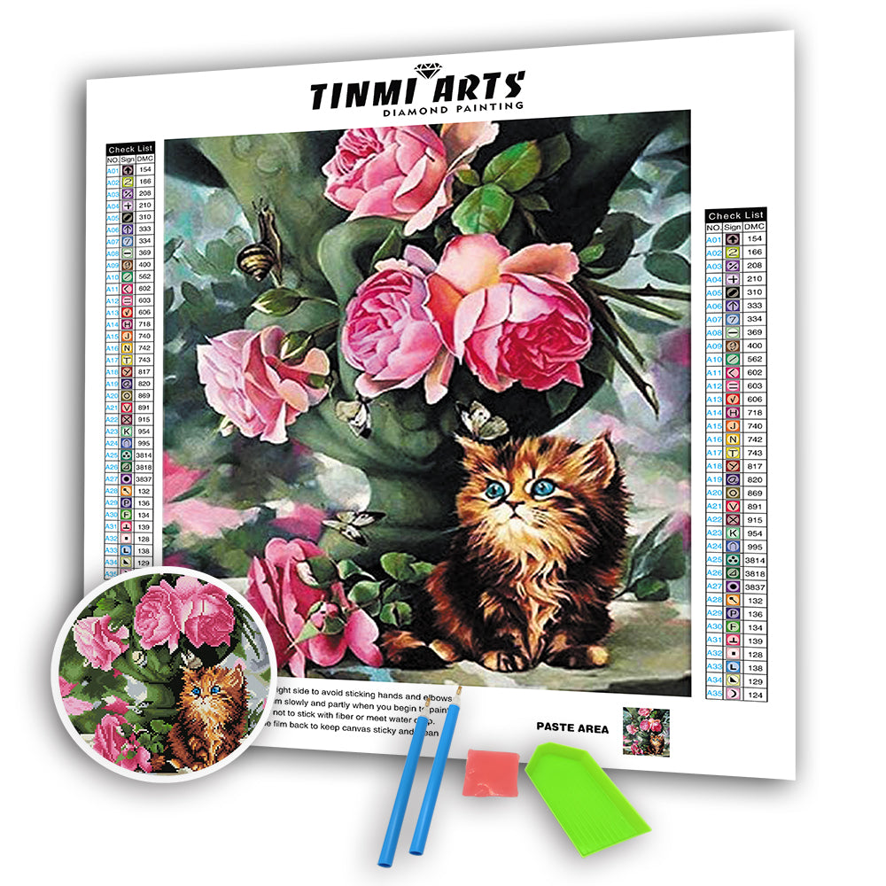 Cat & Flowers AB Drill Diamond Painting