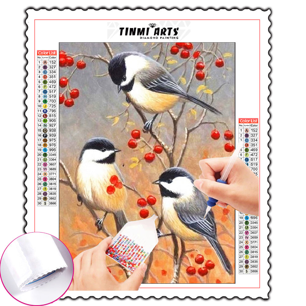 AB Drill 5D Short Lint Canvas Diamond Painting Kit - three sparrows