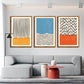 Set of 3 Abstract Geometric Print,Color Block Framed Canvas Wall Print, Framed Wall Art,Gallery Wall Print, Living Room Wall Art, Bestseller