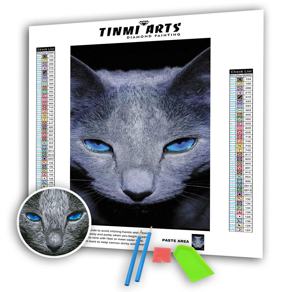 Blue Eyes Cat AB Drill Diamond Painting